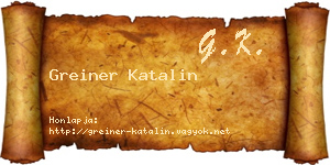 Greiner Katalin névjegykártya